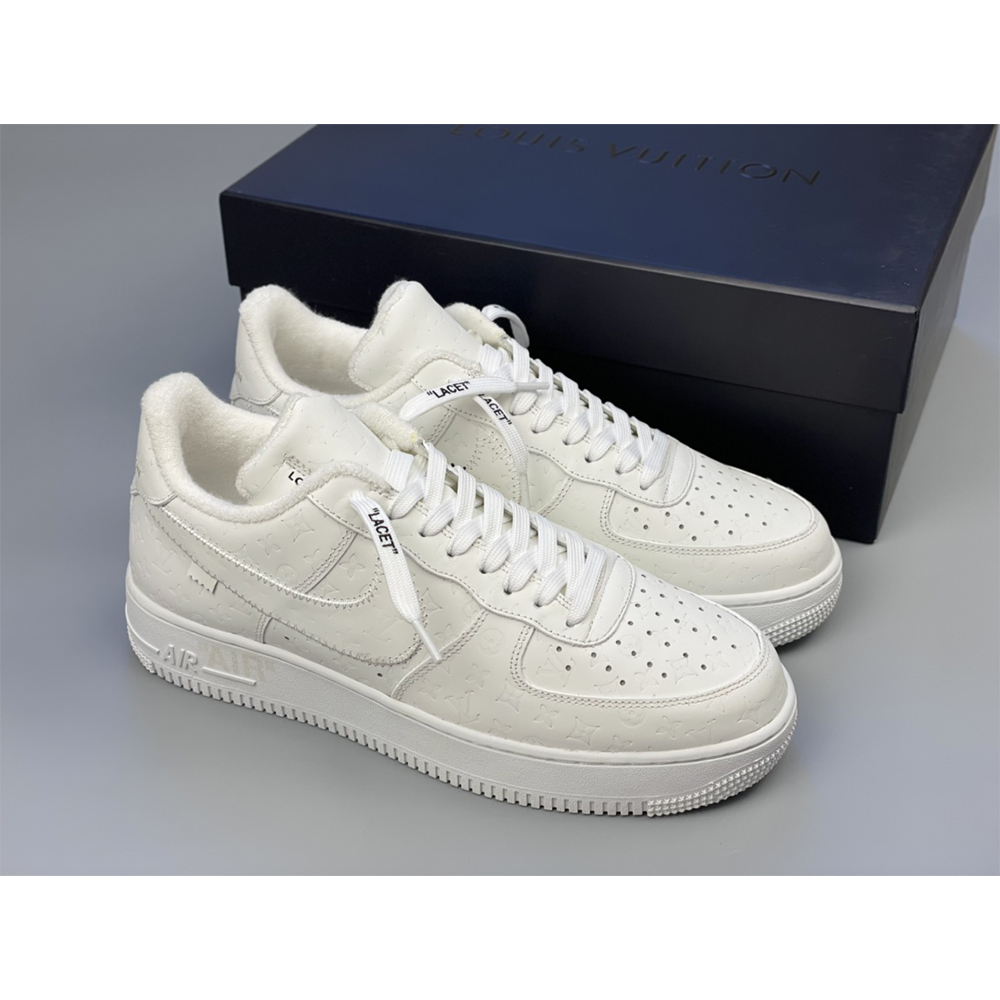 Louis Vuitton  X Nike Air Force 1 Sneaker All White - DopestKickz