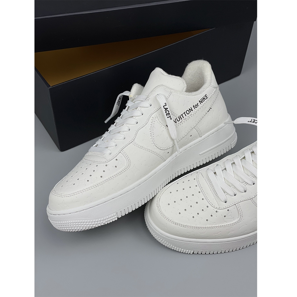 Louis Vuitton  X Nike Air Force 1 Sneaker All White - DopestKickz