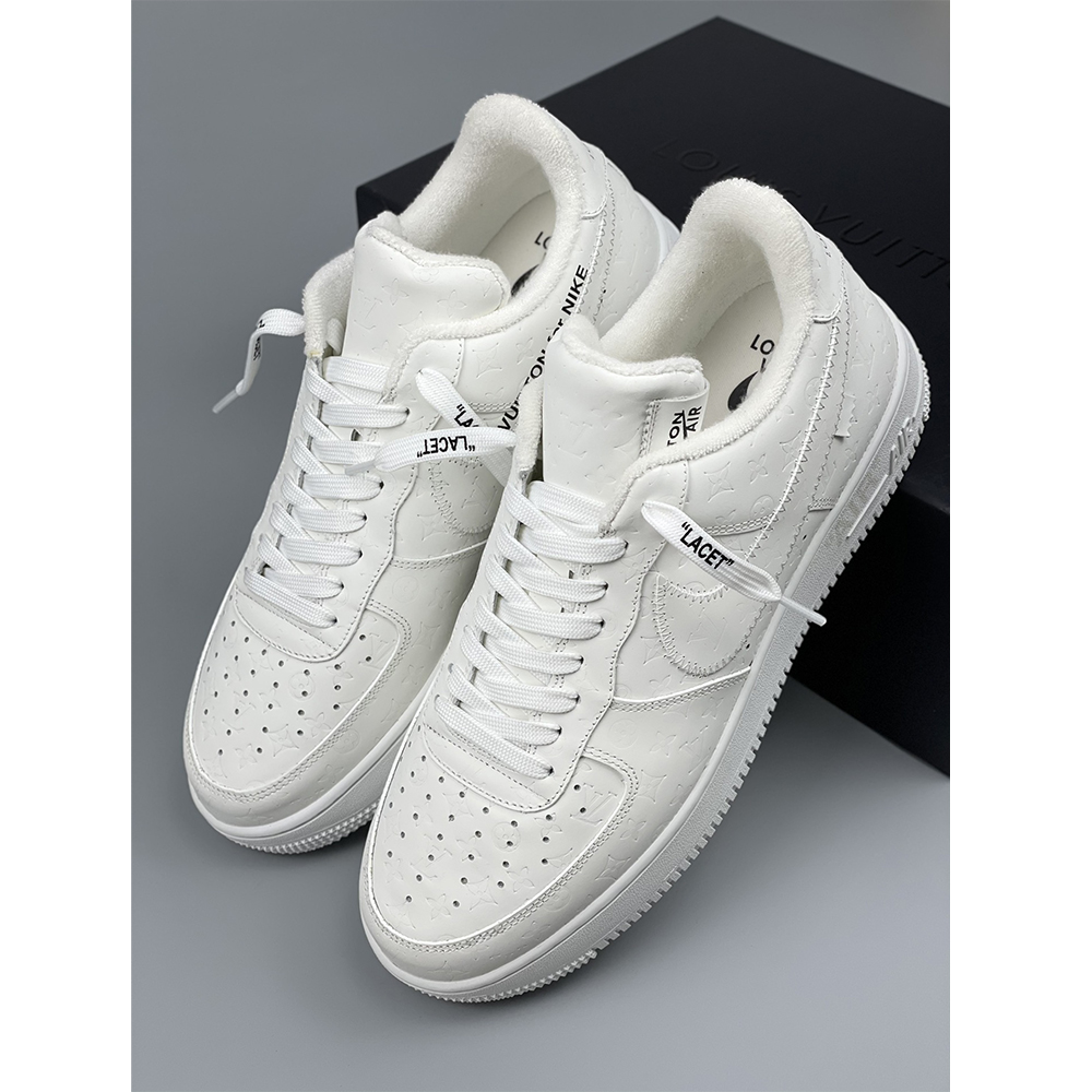 Louis Vuitton  X Nike Air Force 1 Sneaker All White - DopestKickz