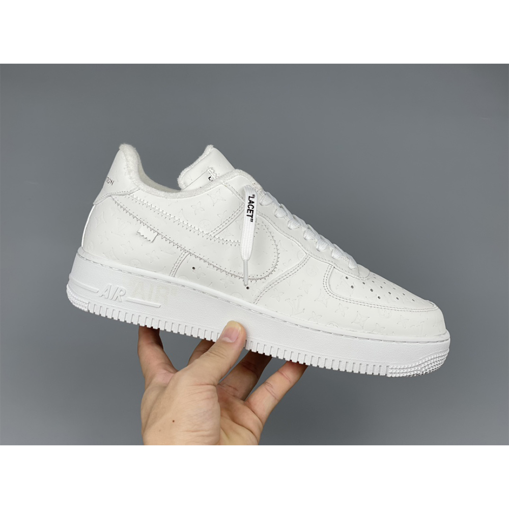 Louis Vuitton  X Nike Air Force 1 Sneaker All White - DopestKickz