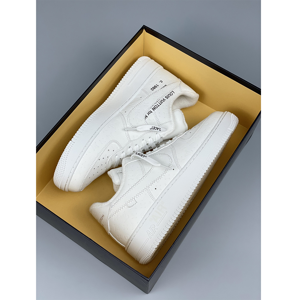 Louis Vuitton  X Nike Air Force 1 Sneaker All White - DopestKickz