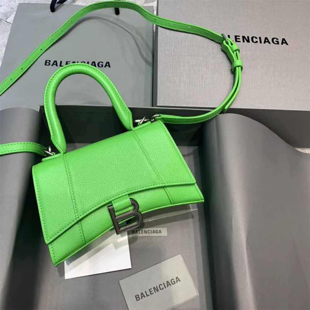 [50% Discount]Balenciaga Hourglass Top Handle Bag In Green - DopestKickz