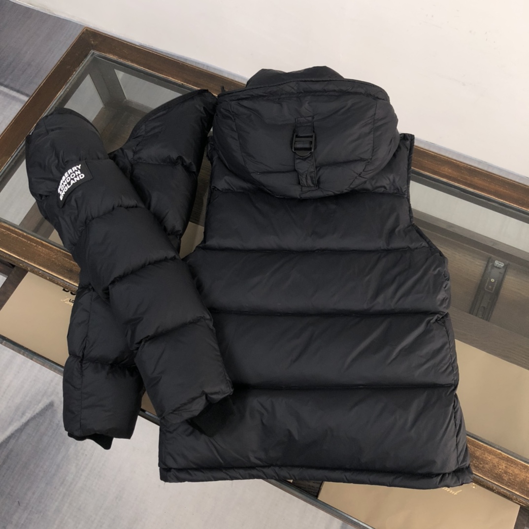Burberry Logo Print Down Jacket - DopestKickz