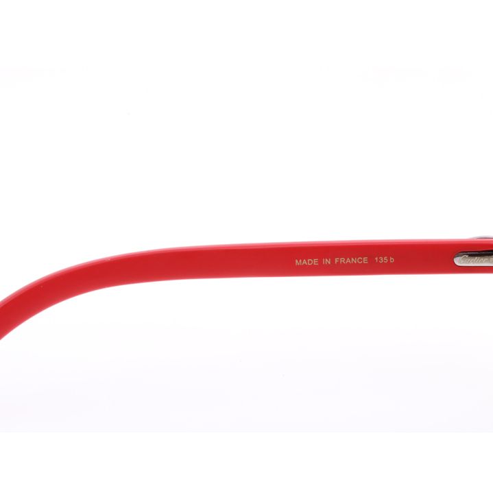 Cartier  8300818 Engrave Lens Red Wood Sunglasses In Silver Brown - DopestKickz
