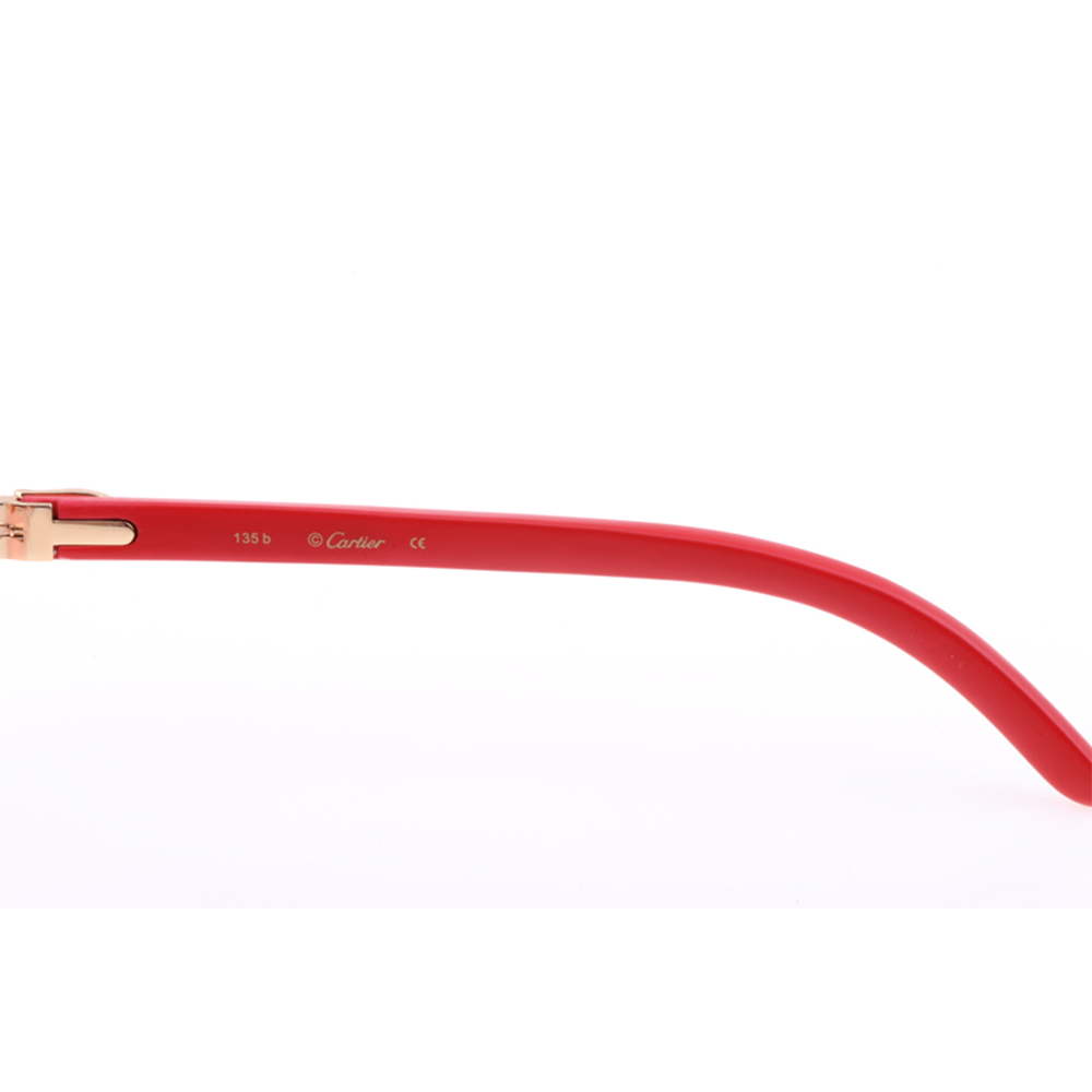 Cartier 8300818 Red Wood Sunglasses In Gold Gradient Pink - DopestKickz