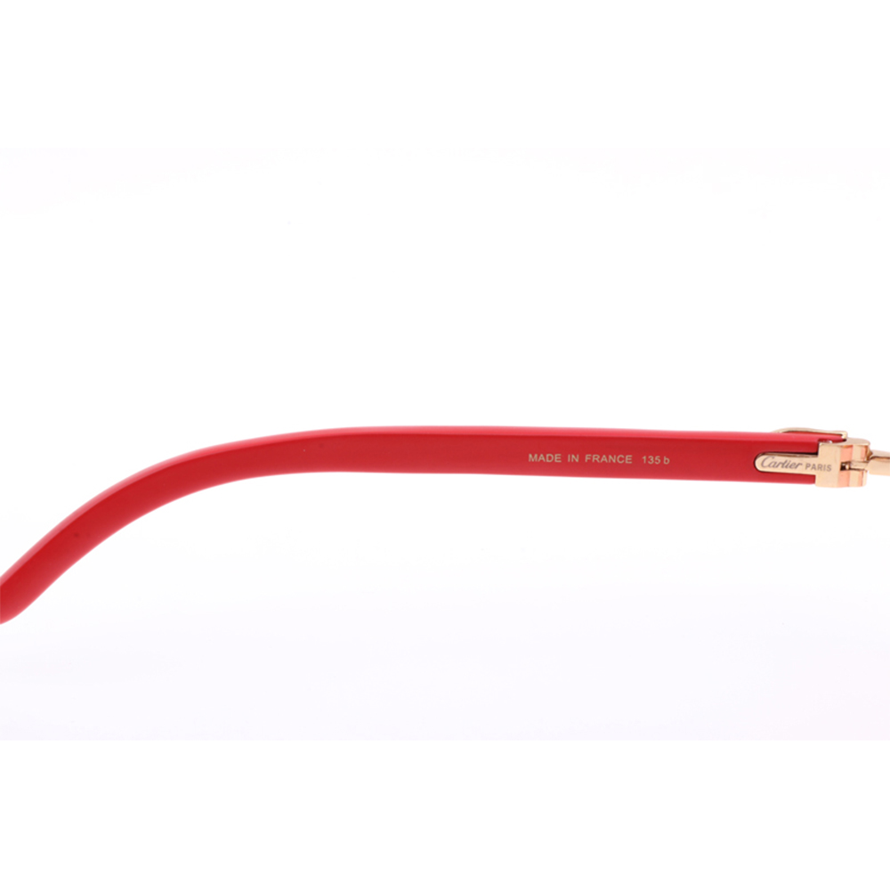 Cartier 8300818 Red Wood Sunglasses In Gold Gradient Pink - DopestKickz