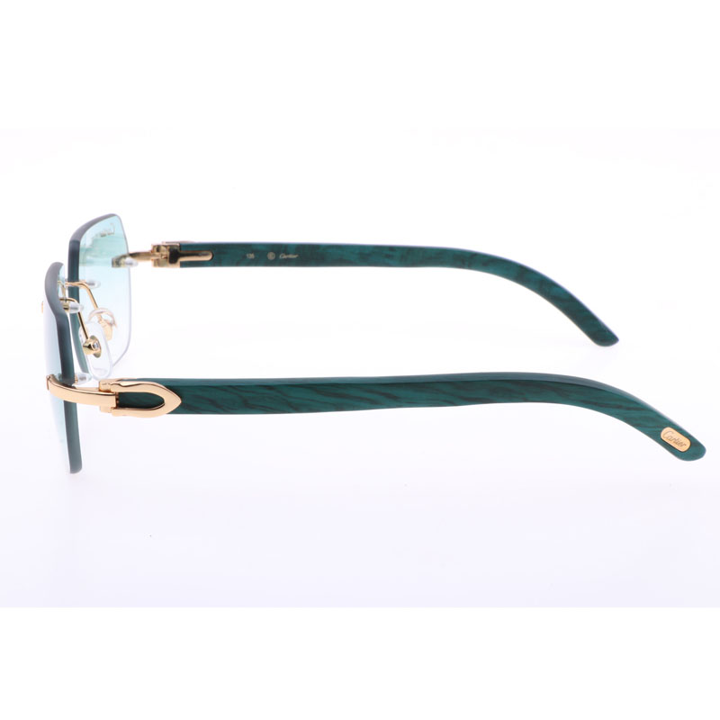 Cartier  8300818 Engrave Lens Wood Sunglasses In Silver Brown - DopestKickz