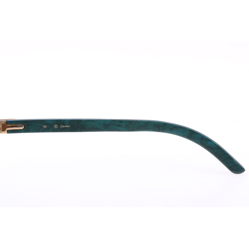 Cartier  8300818 Engrave Lens Wood Sunglasses In Silver Brown - DopestKickz