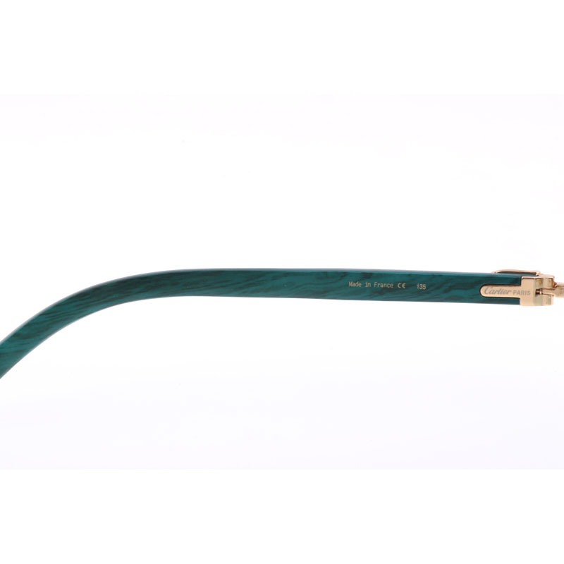 Cartier  8300818 Engrave Lens Wood Sunglasses In Silver Brown - DopestKickz