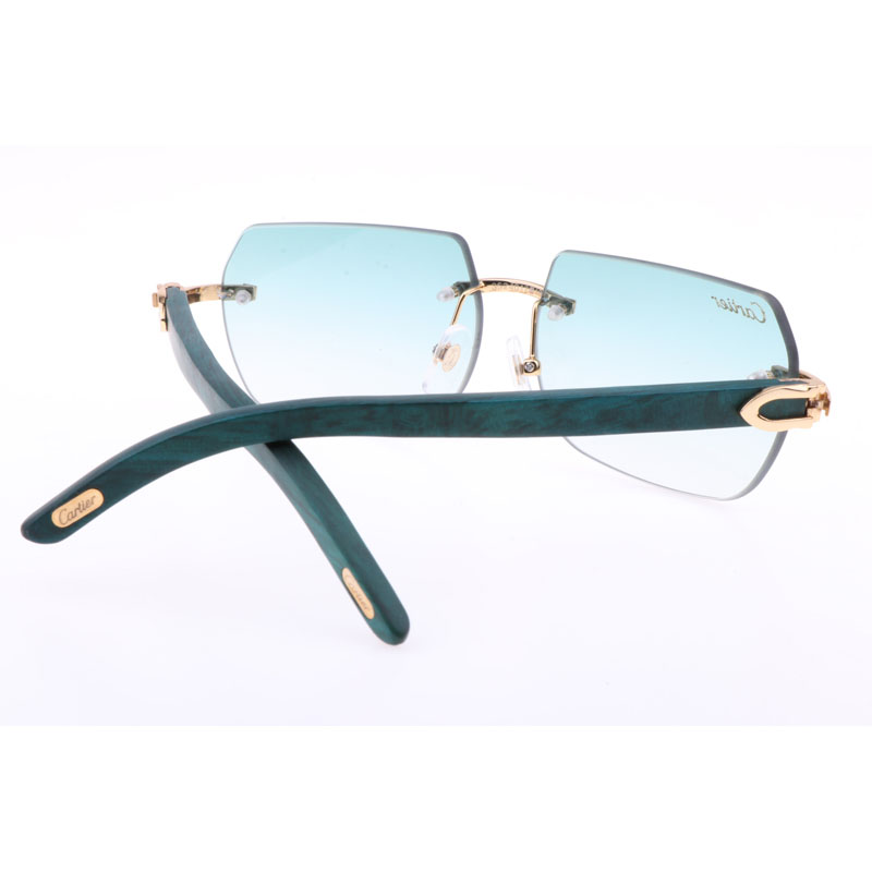 Cartier  8300818 Engrave Lens Wood Sunglasses In Silver Brown - DopestKickz