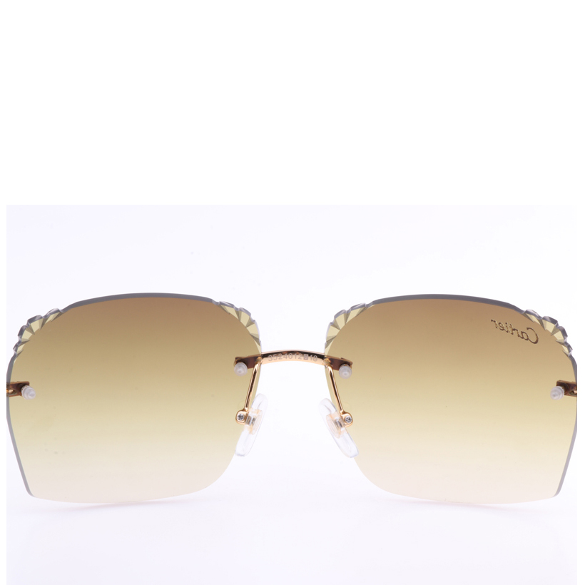 Cartier 8300818 Engrave Lens White Mix Black Buffalo Sunglasses In Gold Brown - DopestKickz