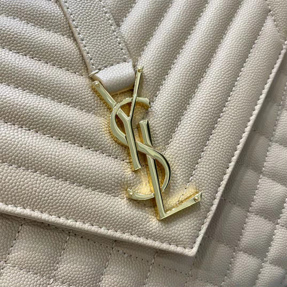 Saint Laurent Envelope Large Bag In Mix Matelasse Grain De Poudre Emboosed Leather - DopestKickz