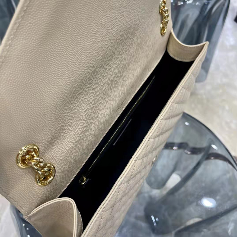 Saint Laurent Envelope Large Bag In Mix Matelasse Grain De Poudre Emboosed Leather - DopestKickz