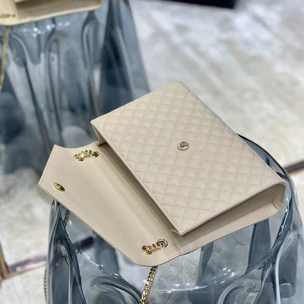 Saint Laurent Envelope Large Bag In Mix Matelasse Grain De Poudre Emboosed Leather - DopestKickz
