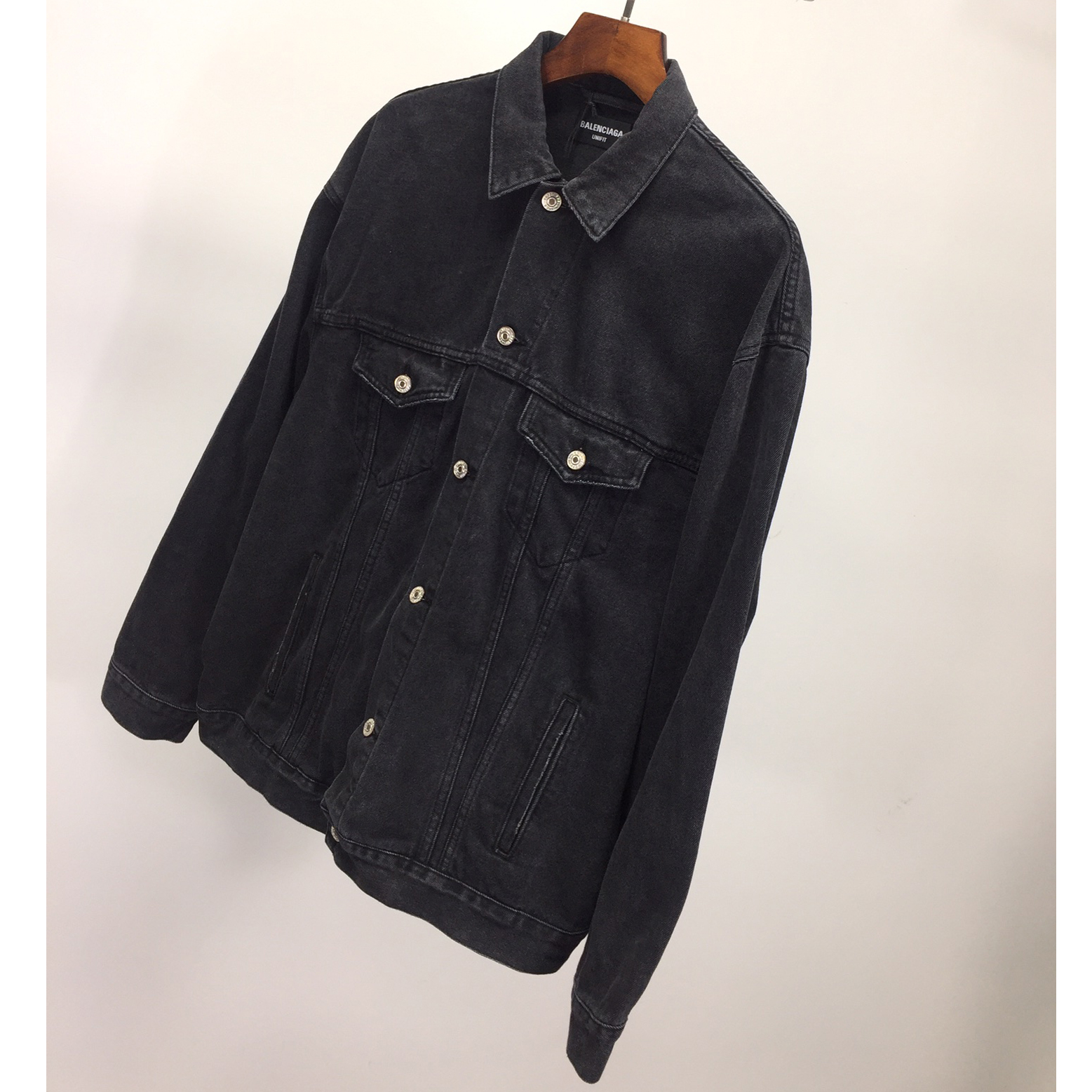  Balenciaga Spray Paint Logo Denim Jacket - DopestKickz