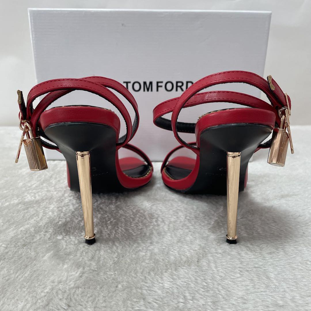 Tom Ford Shiny Leather Padlock Pointy Naked Sandal - DopestKickz