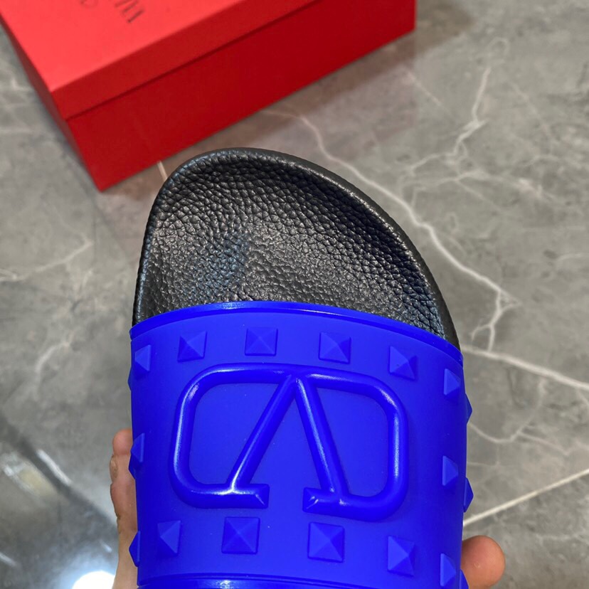 Valenti Garavani Summer V Logo Singature Sandal In Blue - DopestKickz