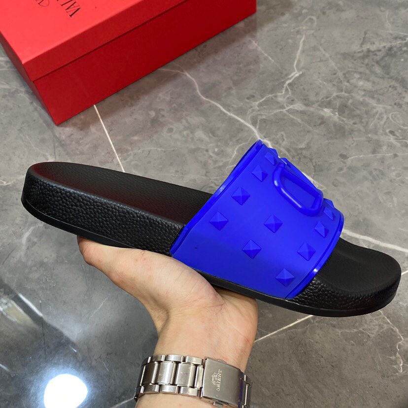 Valenti Garavani Summer V Logo Singature Sandal In Blue - DopestKickz