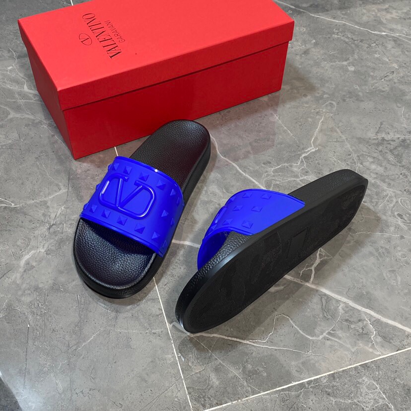 Valenti Garavani Summer V Logo Singature Sandal In Blue - DopestKickz