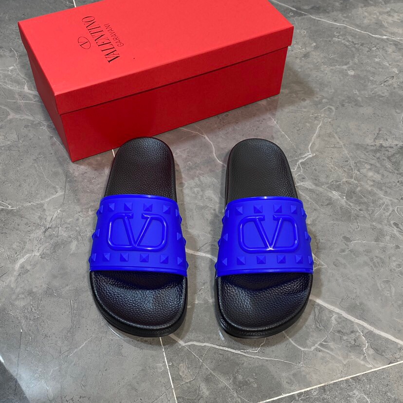 Valenti Garavani Summer V Logo Singature Sandal In Blue - DopestKickz