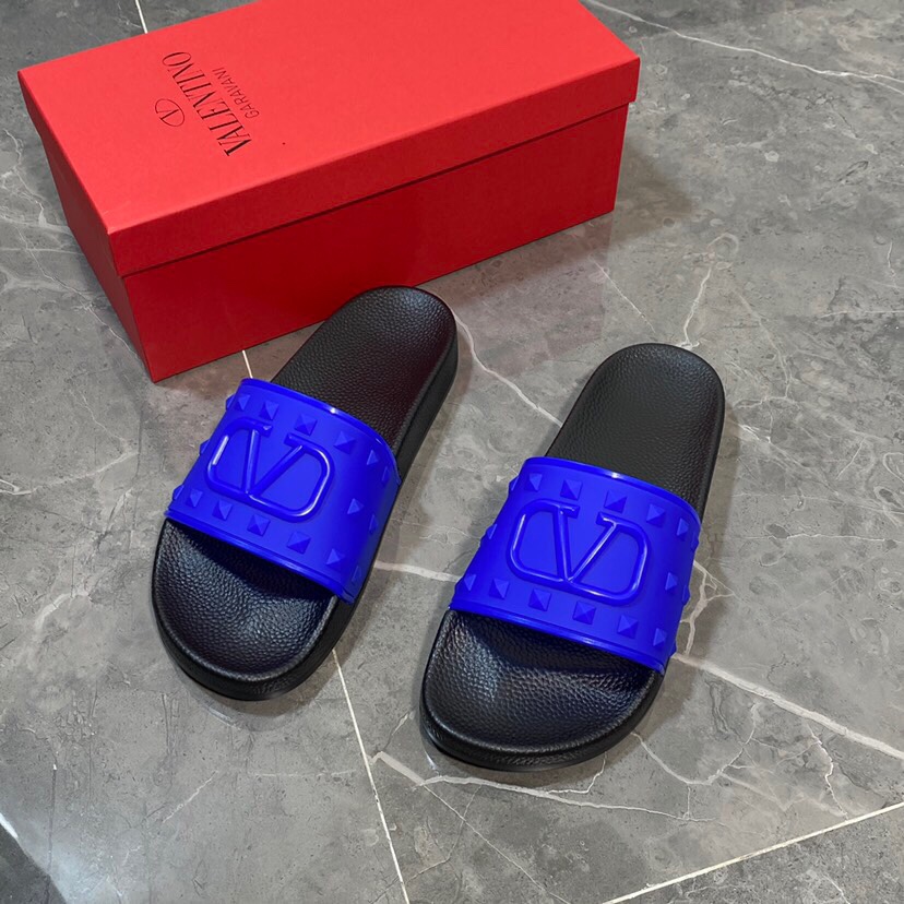 Valenti Garavani Summer V Logo Singature Sandal In Blue - DopestKickz
