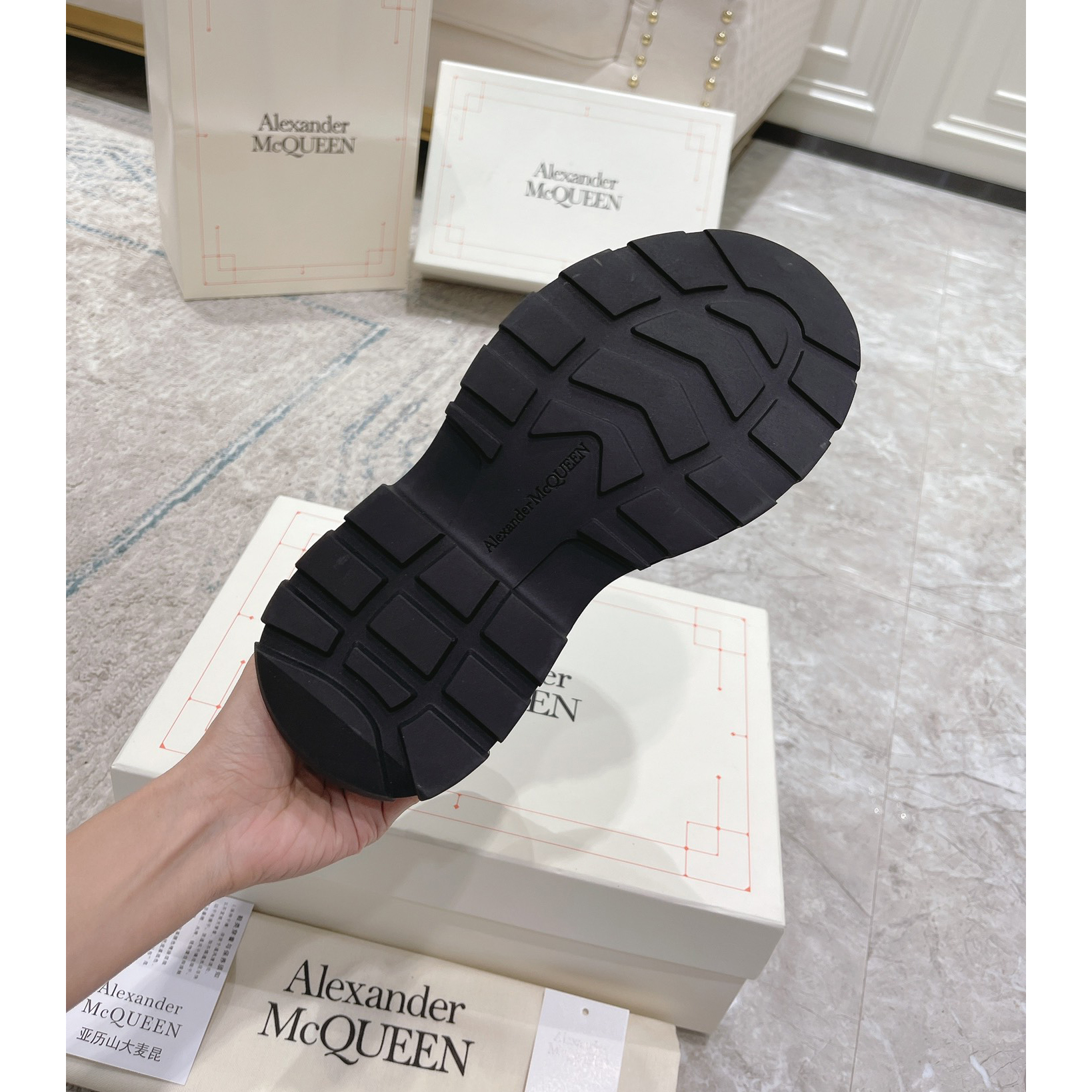 Alexander Mqueen Tread Slick Platform Low Sneakers - DopestKickz