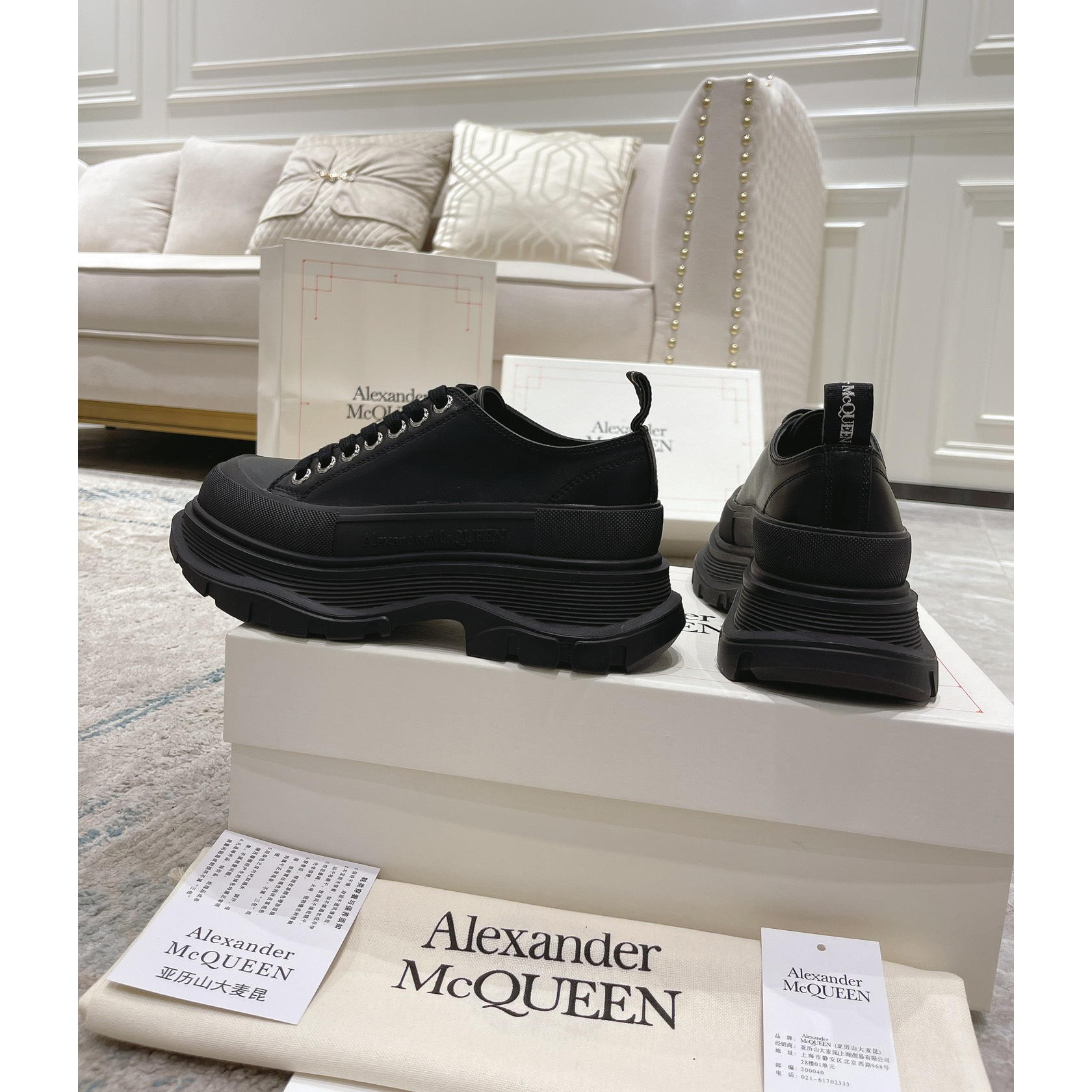 Alexander Mqueen Tread Slick Platform Low Sneakers - DopestKickz