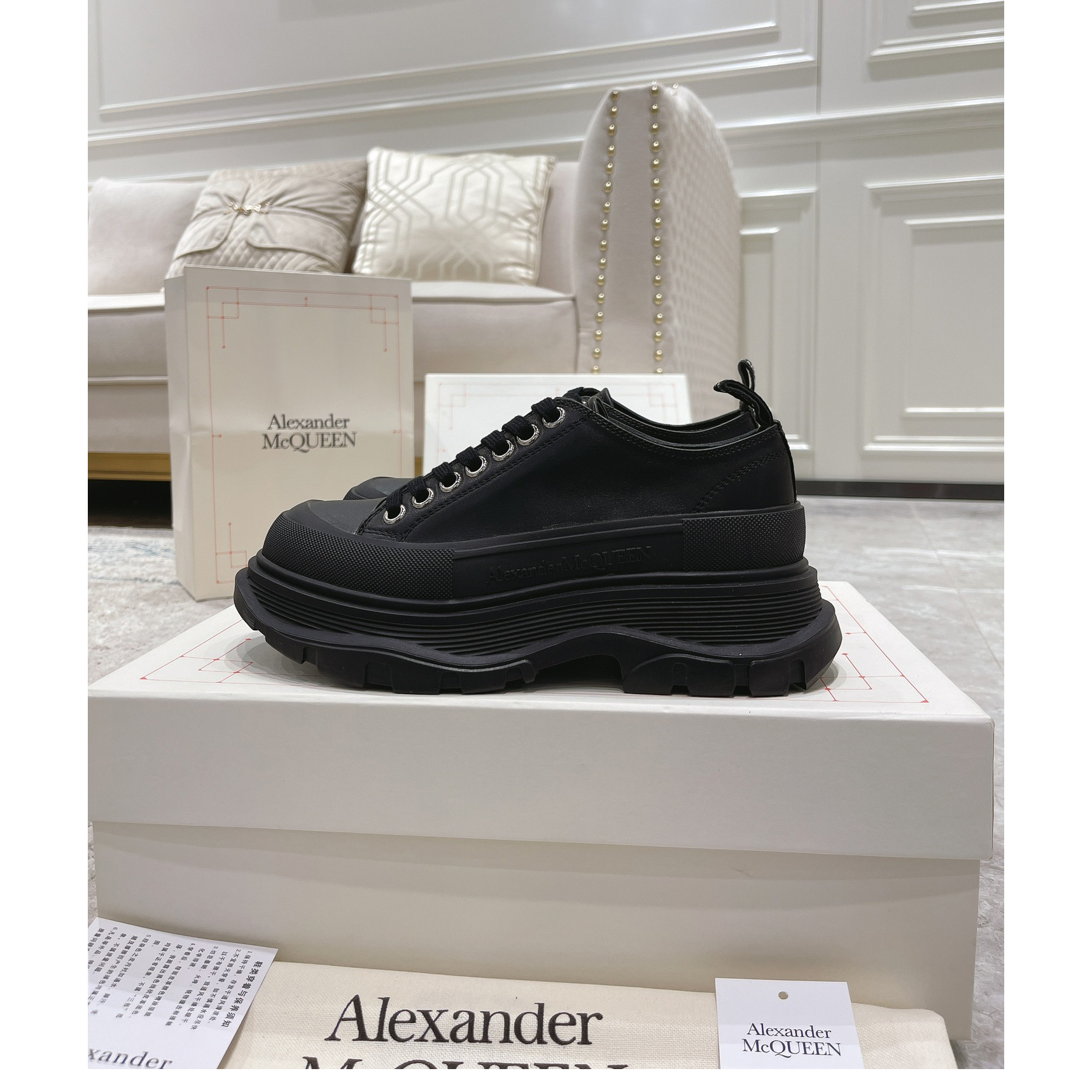 Alexander Mqueen Tread Slick Platform Low Sneakers - DopestKickz