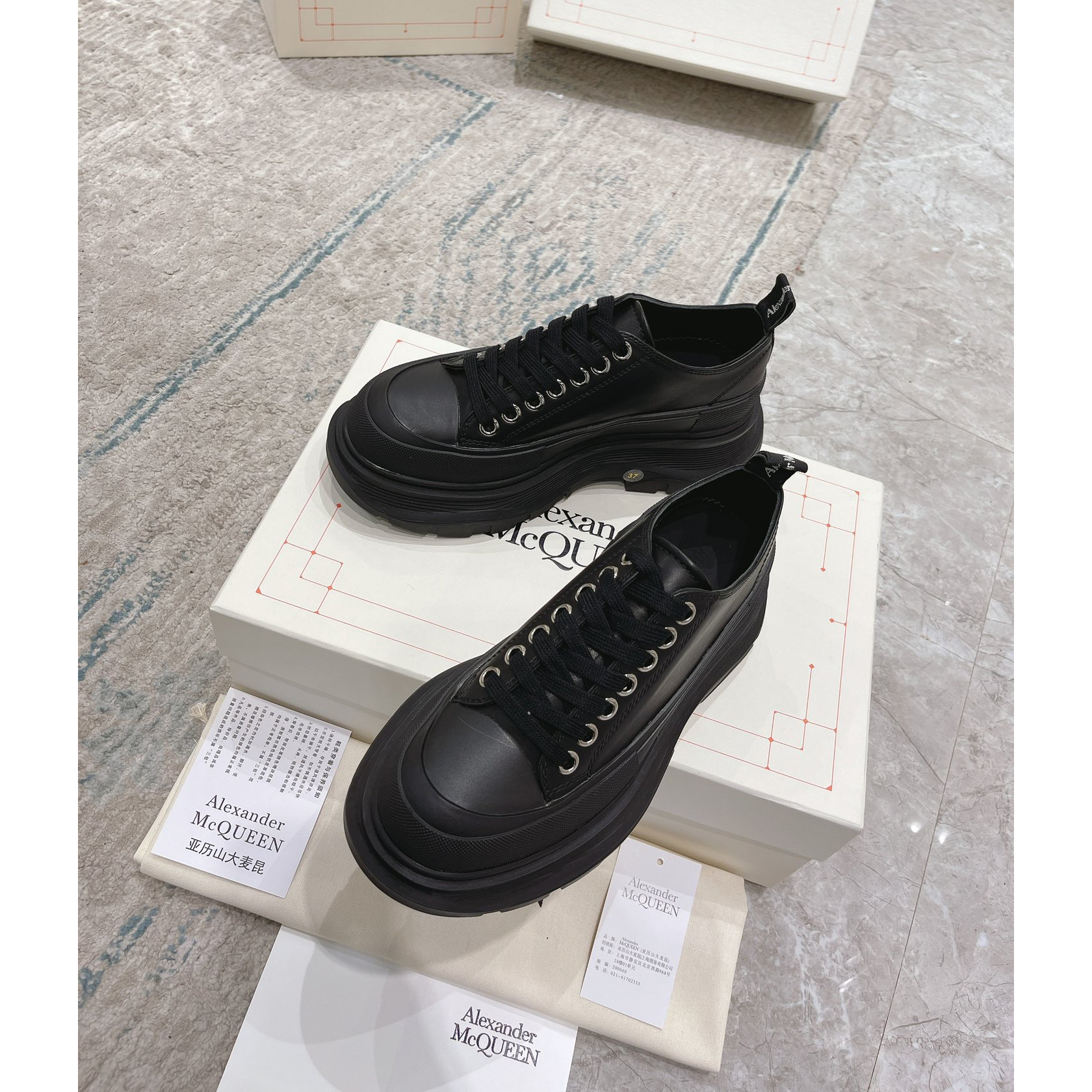 Alexander Mqueen Tread Slick Platform Low Sneakers - DopestKickz