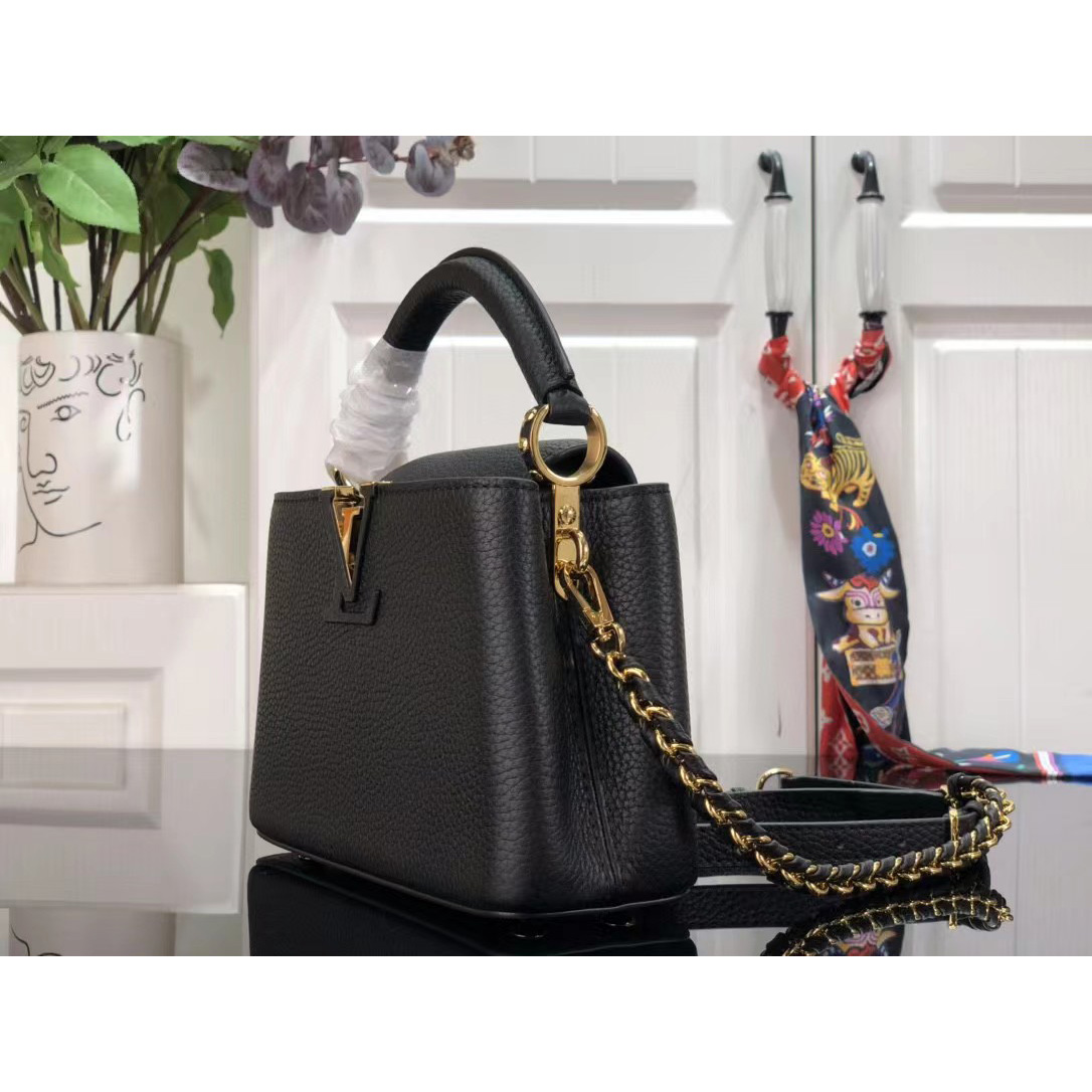 Louis Vuitton Capucines Mini Handbag In Black(21 x 14 x 8 cm) - DopestKickz