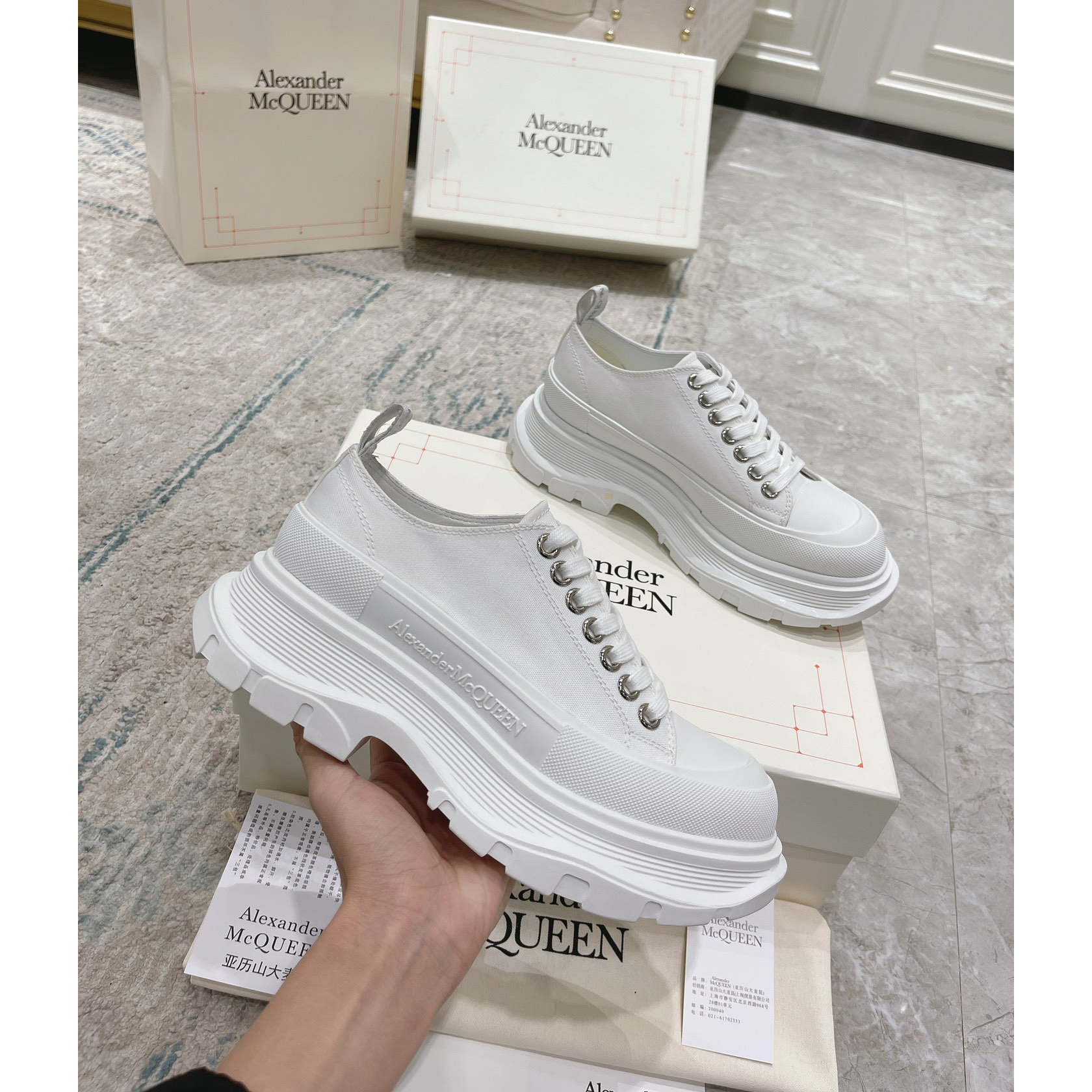 Alexander Mqueen Tread Slick Platform Low Sneakers - DopestKickz