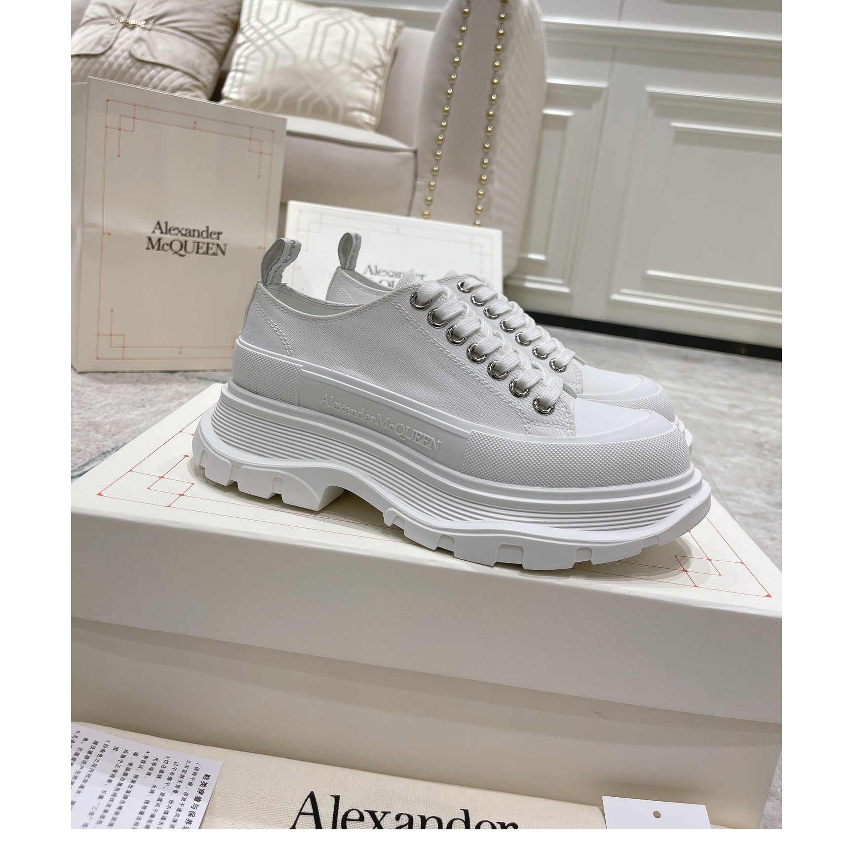 Alexander Mqueen Tread Slick Platform Low Sneakers - DopestKickz