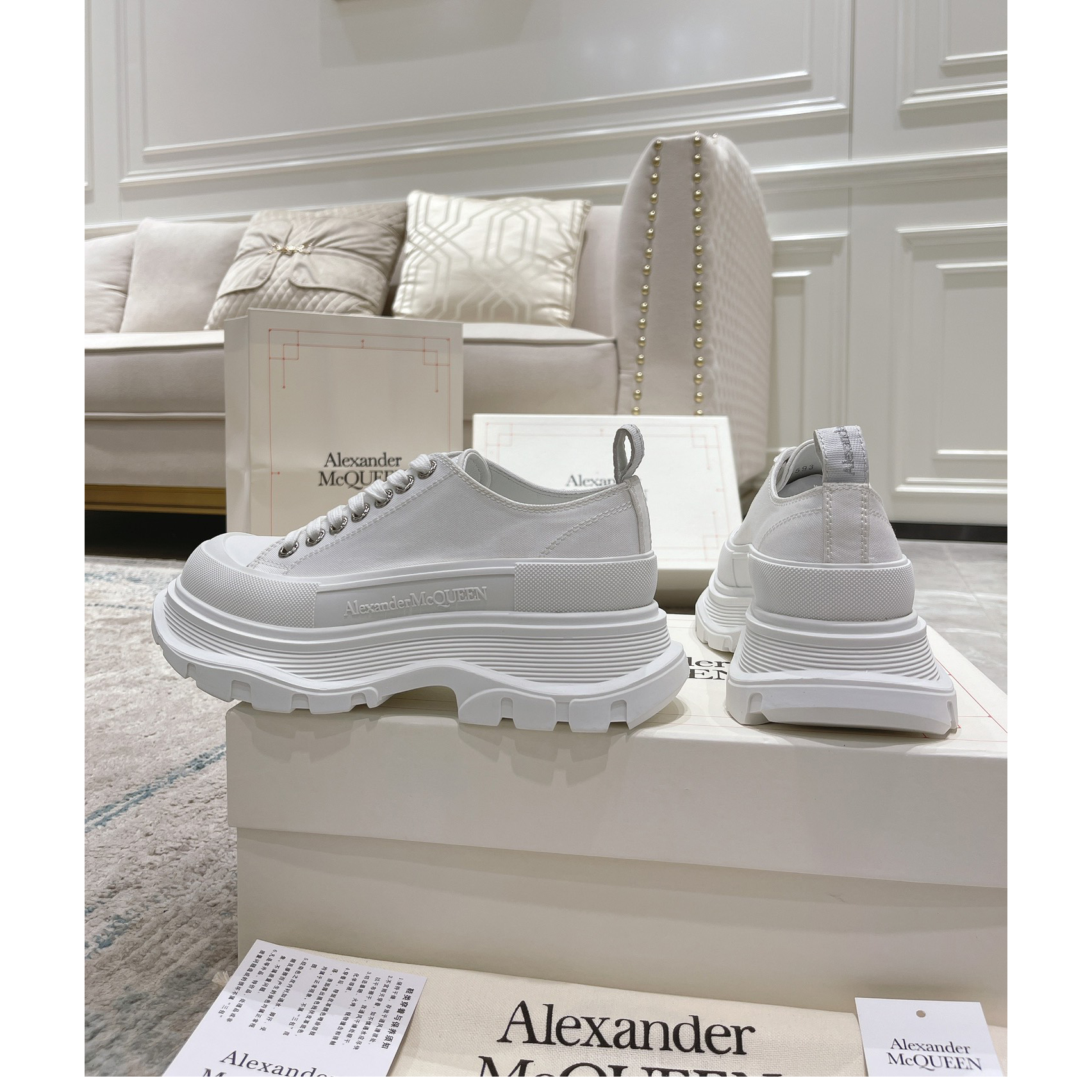 Alexander Mqueen Tread Slick Platform Low Sneakers - DopestKickz