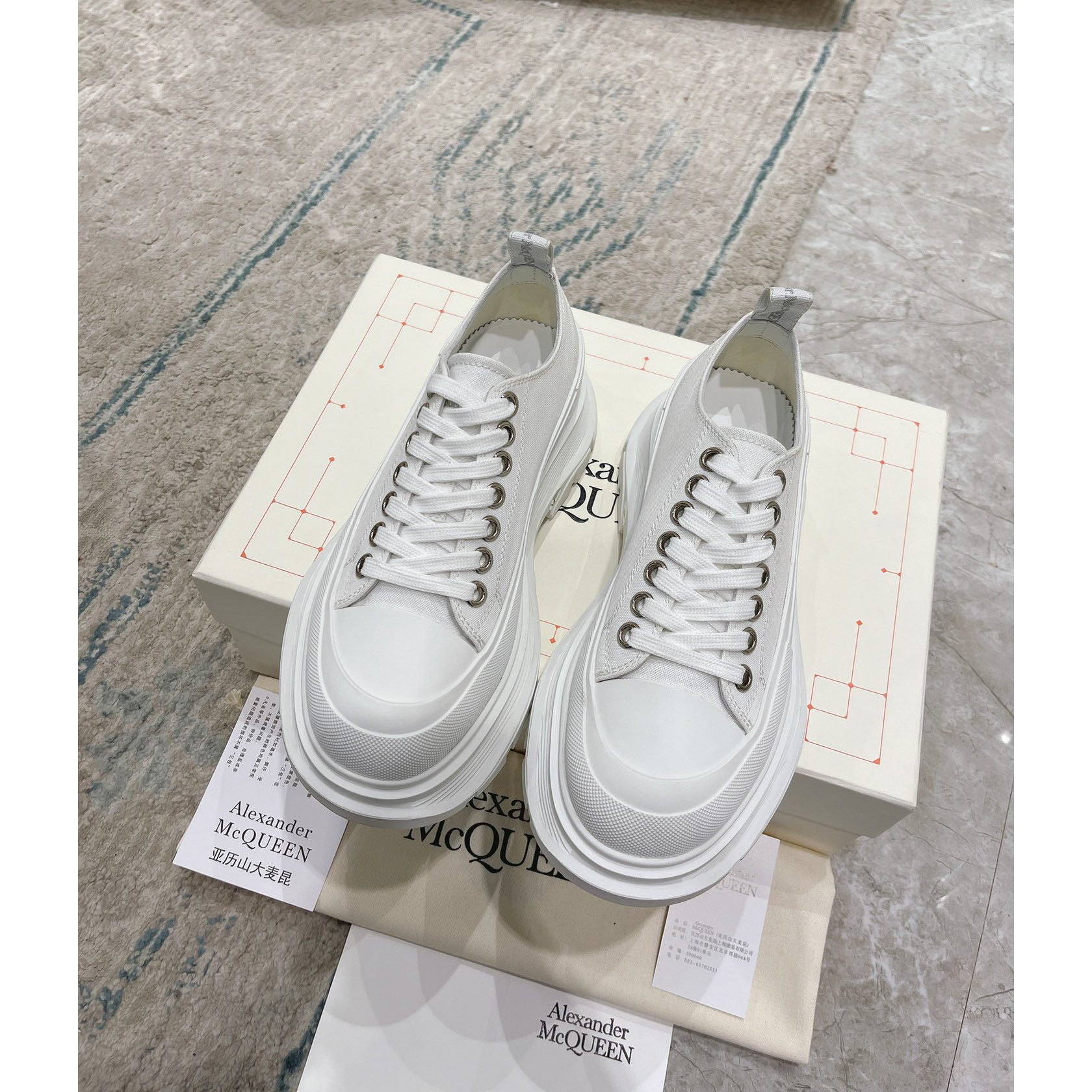 Alexander Mqueen Tread Slick Platform Low Sneakers - DopestKickz