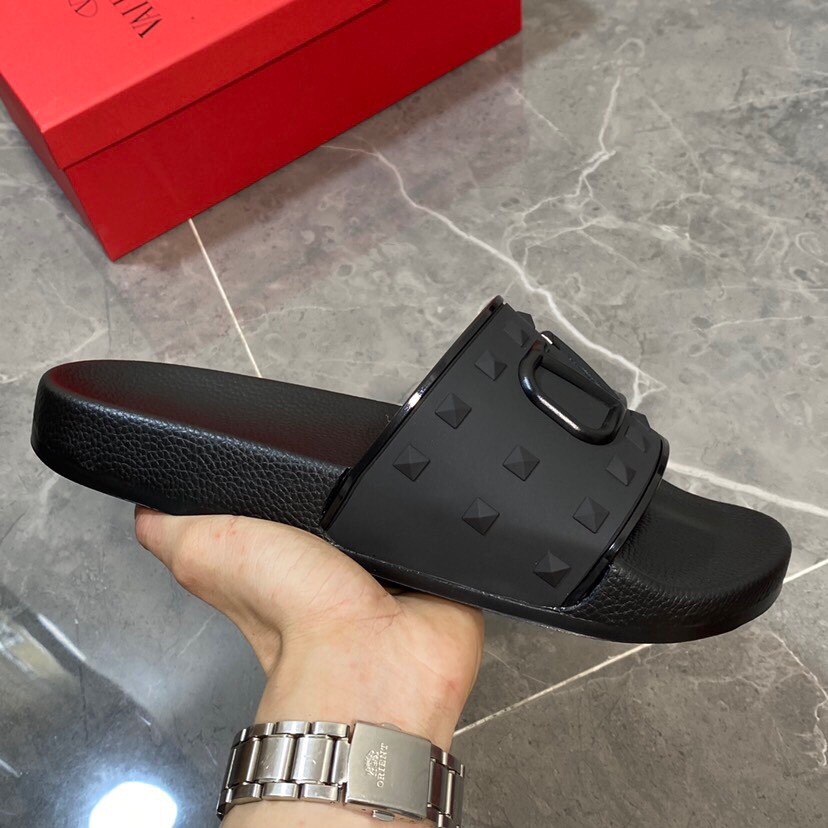 Valenti Garavani Summer V Logo Singature Sandal In Black - DopestKickz