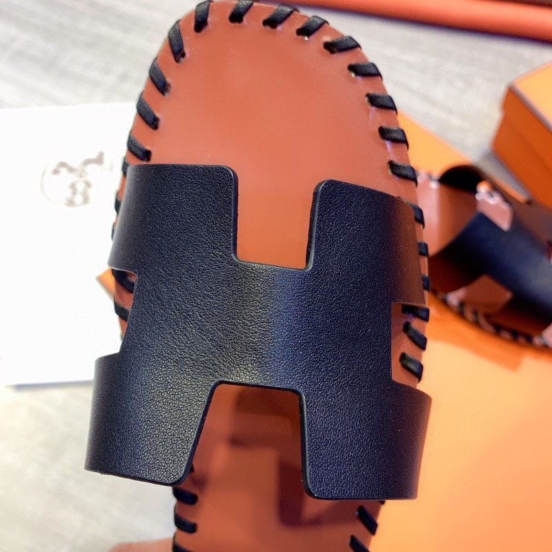 Hermes Leather Oran Sandals - DopestKickz