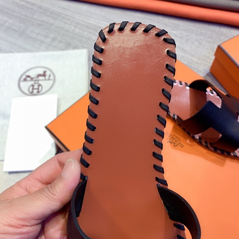 Hermes Leather Oran Sandals - DopestKickz