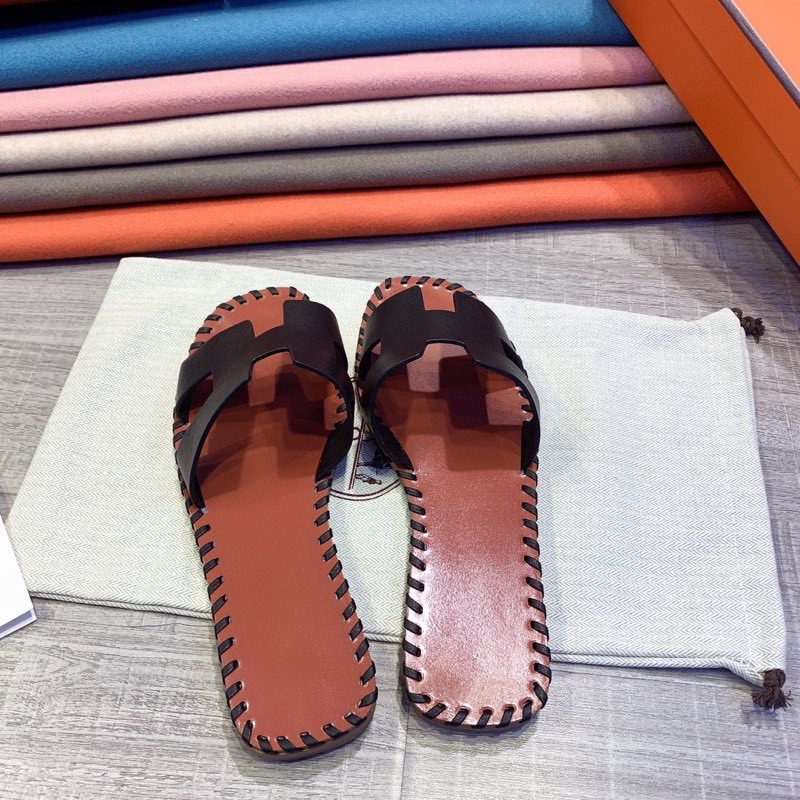 Hermes Leather Oran Sandals - DopestKickz