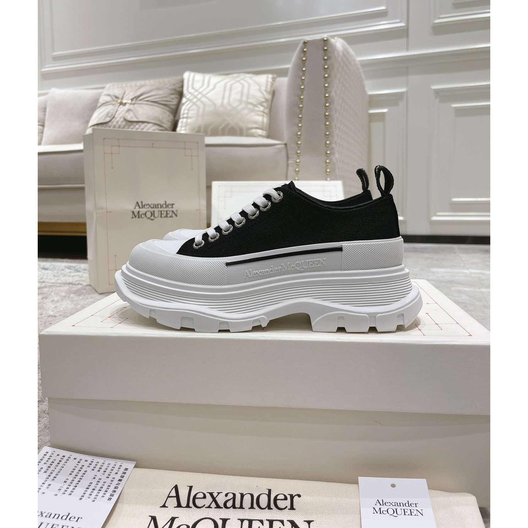 Alexander Mqueen Tread Slick Platform Low Sneakers - DopestKickz