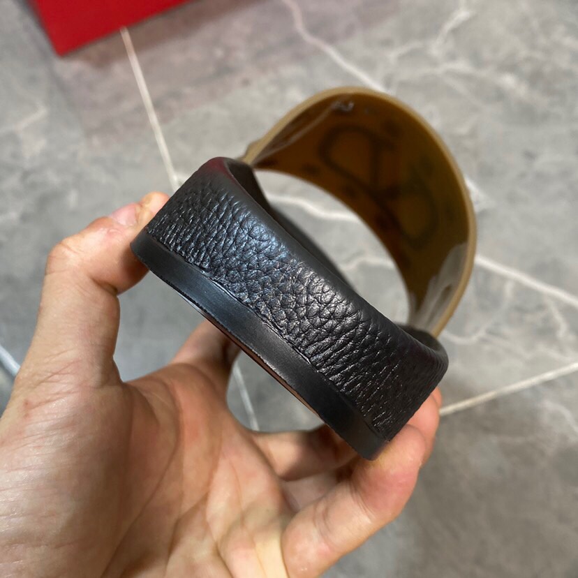 Valenti  Garavani Summer V Logo Singature Sandal In Brown - DopestKickz