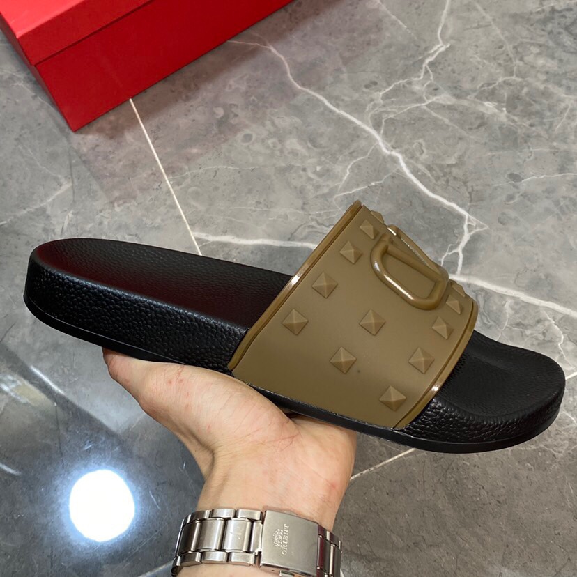 Valenti  Garavani Summer V Logo Singature Sandal In Brown - DopestKickz