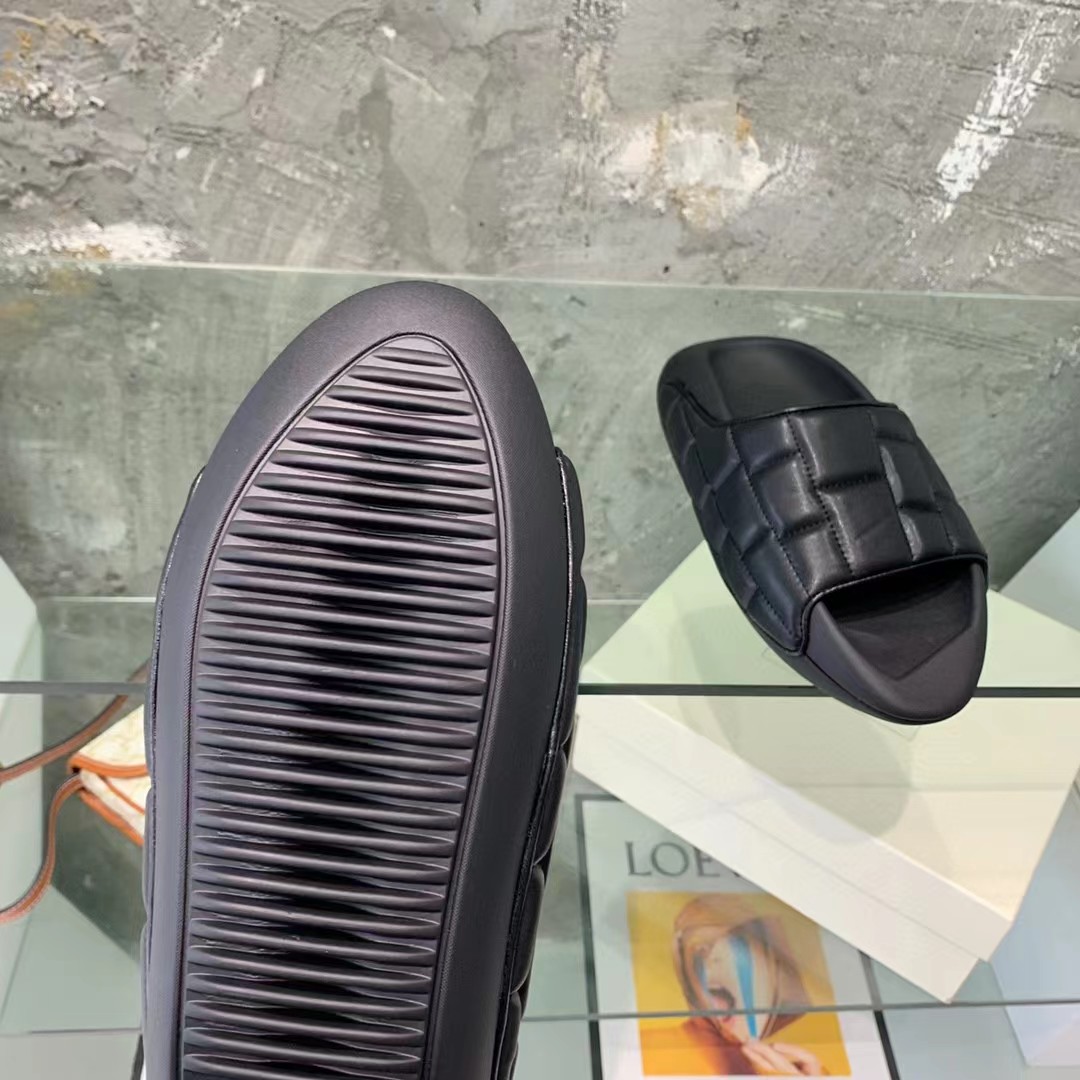 Balmain B-IT Quilted Leather Slides - DopestKickz