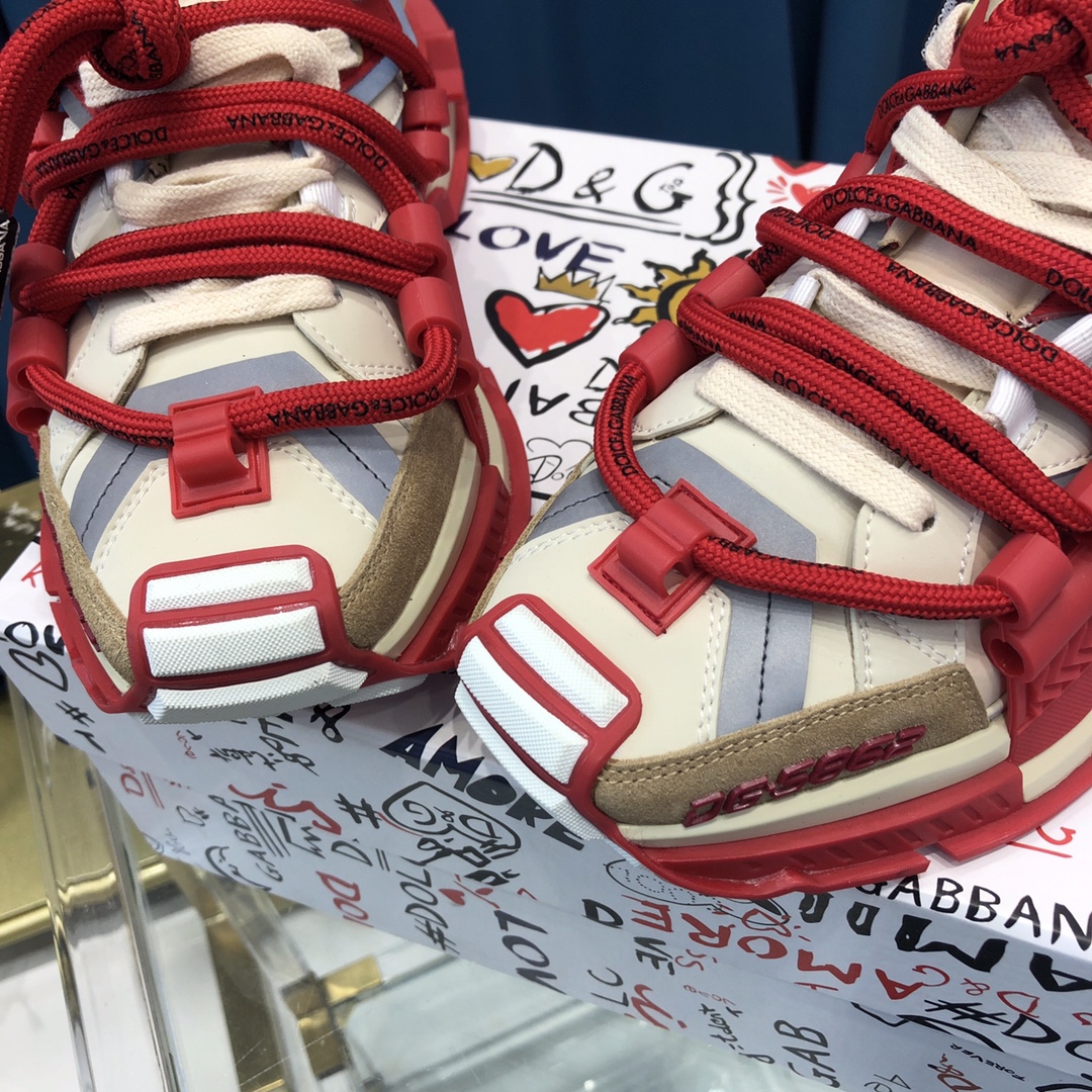 Dolce & Gabbana Mixed-Material Space Sneakers - DopestKickz