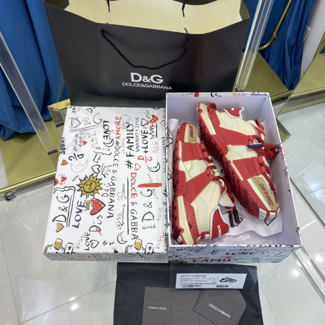 Dolce & Gabbana Mixed-Material Space Sneakers - DopestKickz