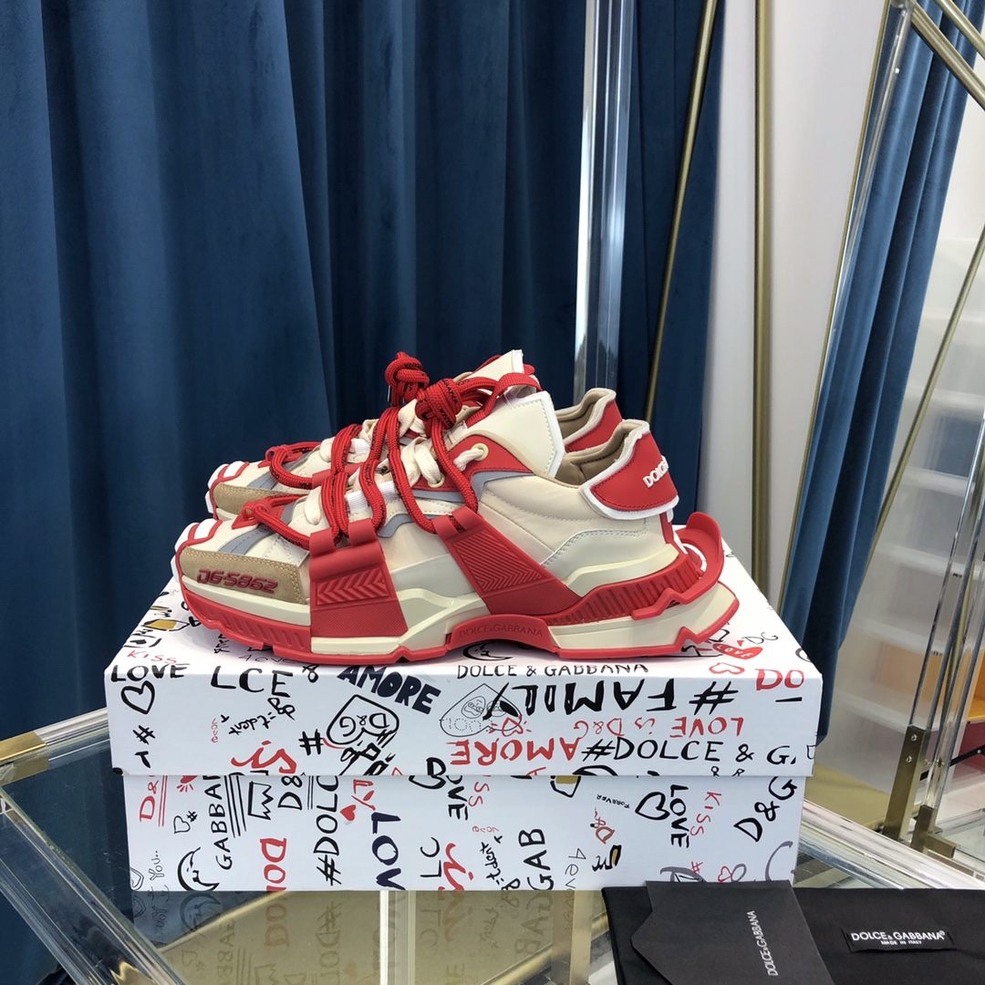 Dolce & Gabbana Mixed-Material Space Sneakers - DopestKickz