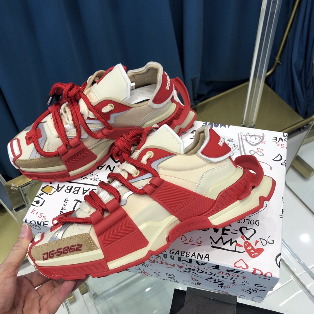 Dolce & Gabbana Mixed-Material Space Sneakers - DopestKickz