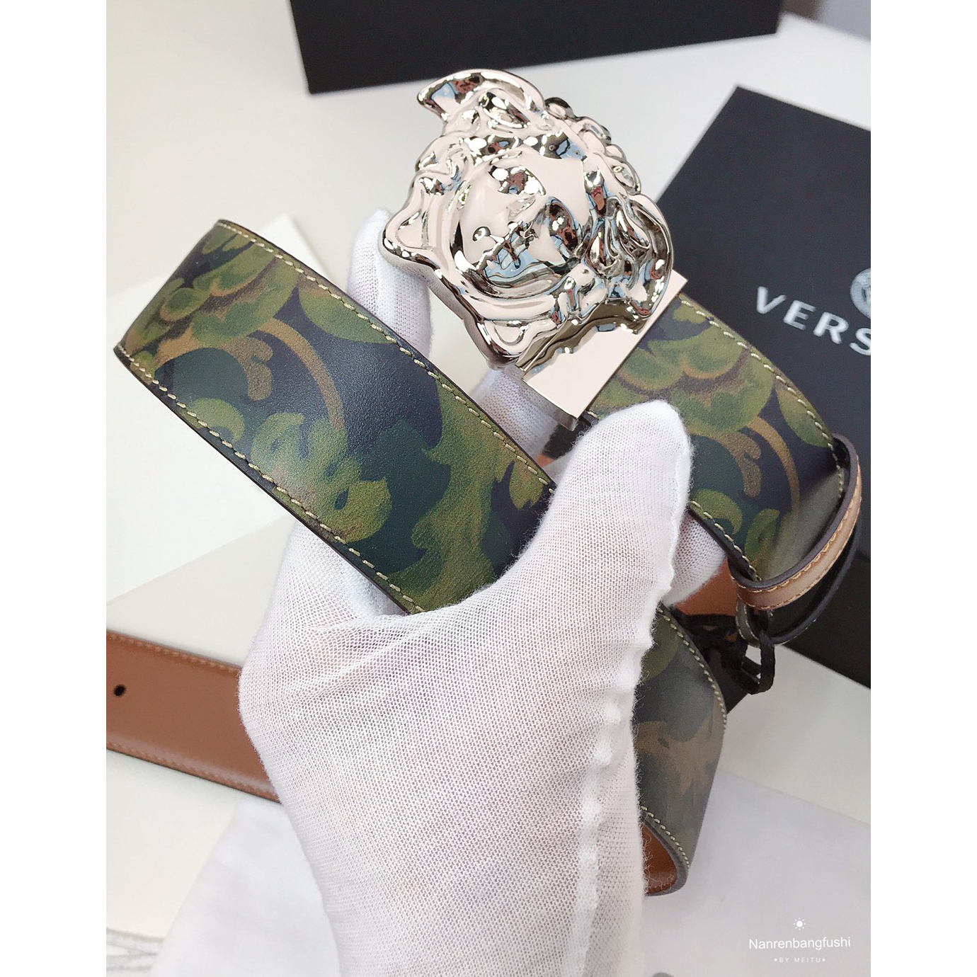 Versace Barocco Print Palazzo 40 MM Belt  - DopestKickz