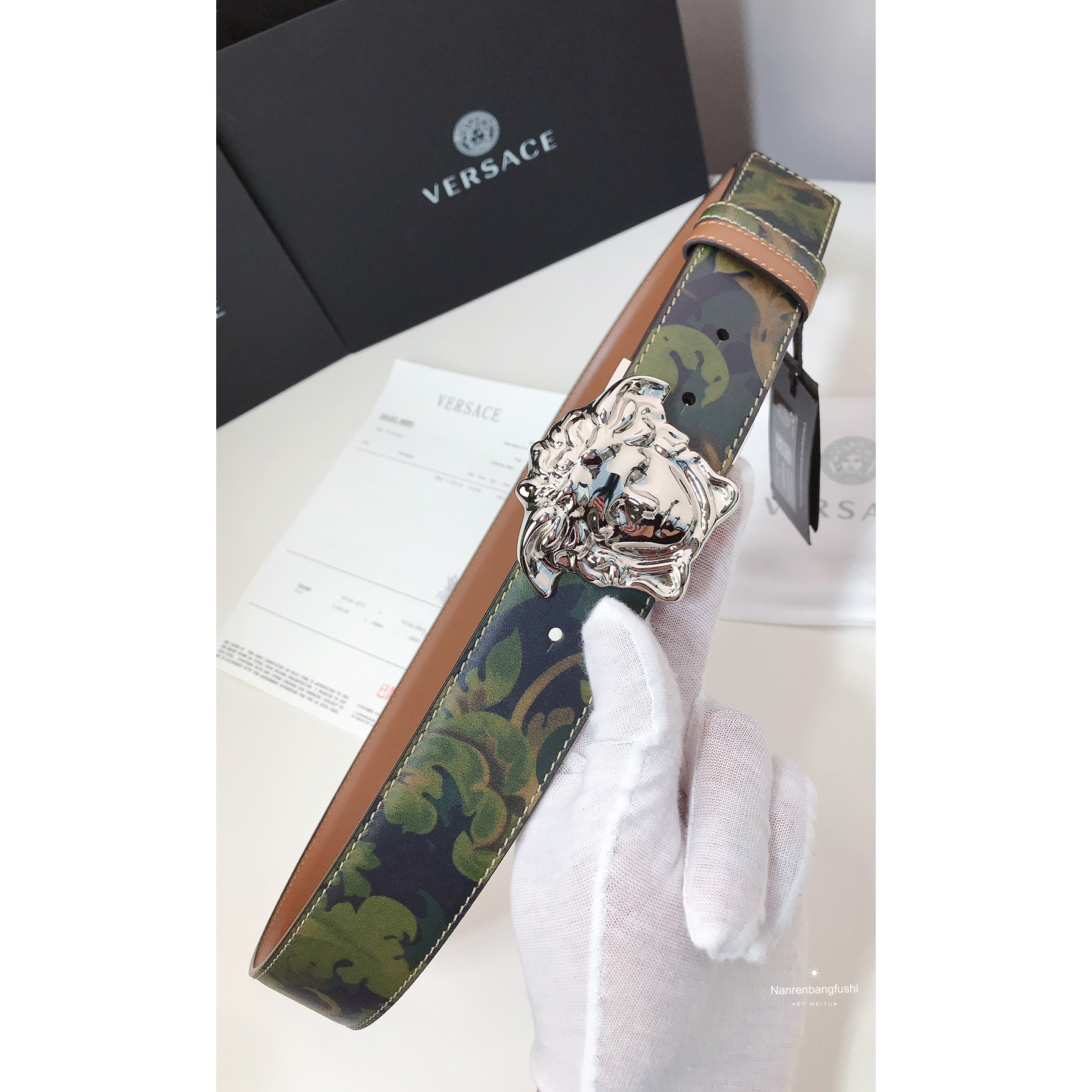 Versace Barocco Print Palazzo 40 MM Belt  - DopestKickz