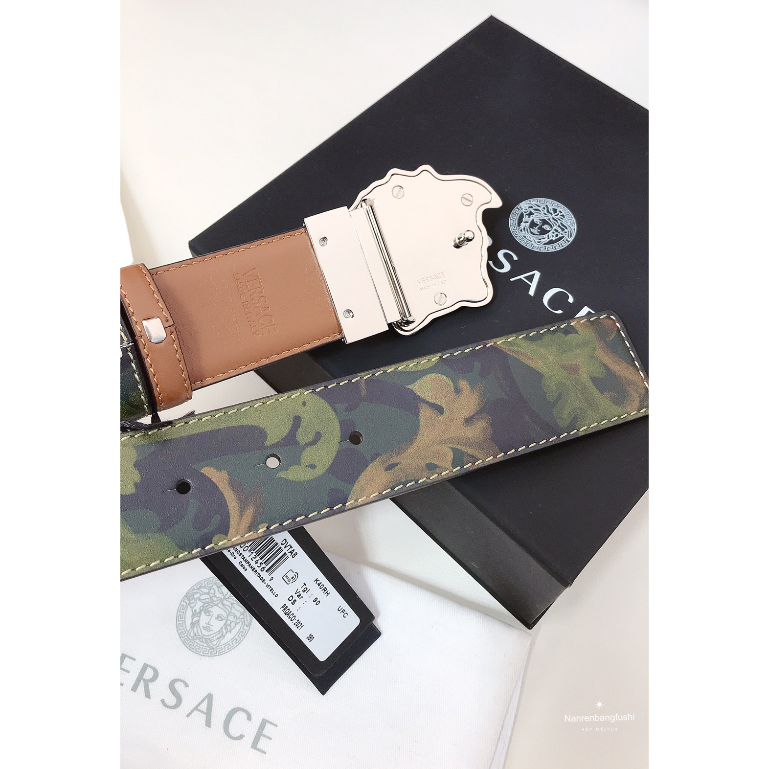 Versace Barocco Print Palazzo 40 MM Belt  - DopestKickz