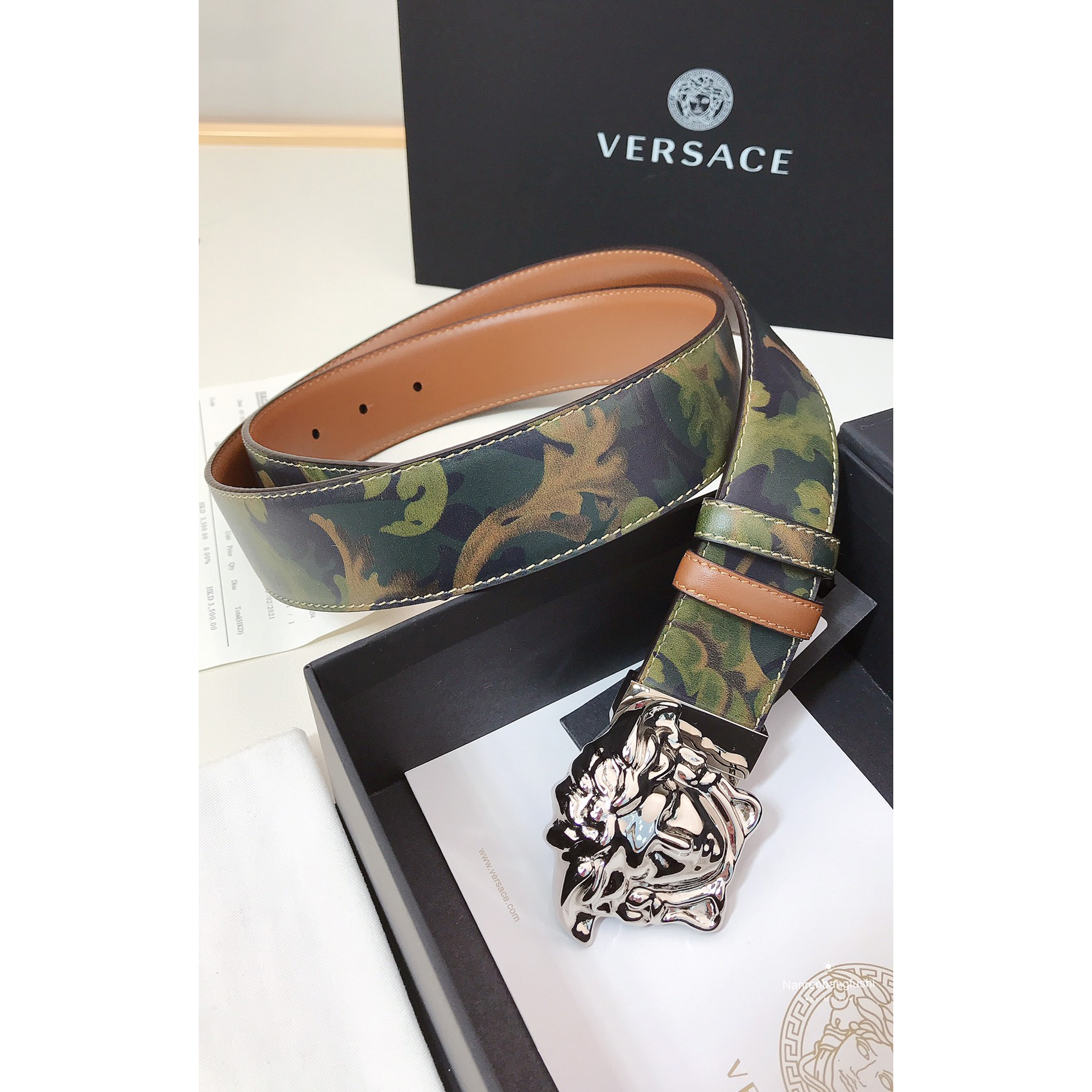 Versace Barocco Print Palazzo 40 MM Belt  - DopestKickz